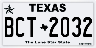 TX license plate BCT2032
