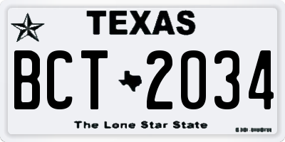 TX license plate BCT2034