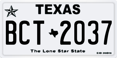 TX license plate BCT2037