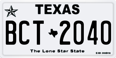 TX license plate BCT2040