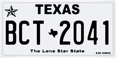 TX license plate BCT2041