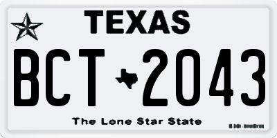 TX license plate BCT2043
