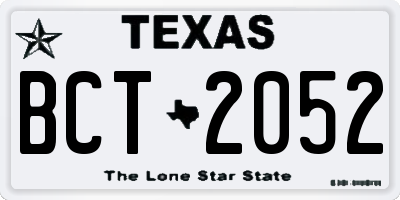 TX license plate BCT2052