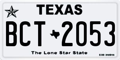 TX license plate BCT2053