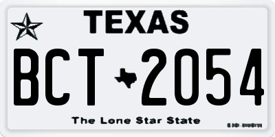 TX license plate BCT2054