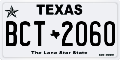 TX license plate BCT2060