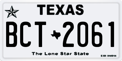 TX license plate BCT2061