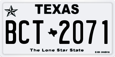 TX license plate BCT2071
