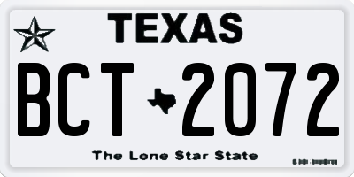 TX license plate BCT2072