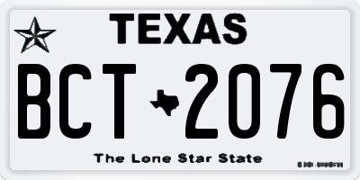 TX license plate BCT2076