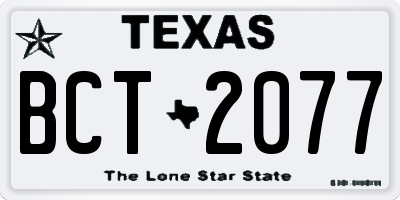 TX license plate BCT2077