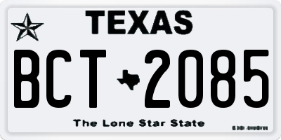 TX license plate BCT2085
