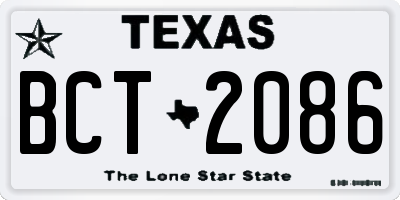 TX license plate BCT2086