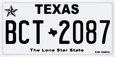 TX license plate BCT2087