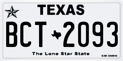 TX license plate BCT2093