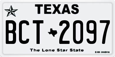 TX license plate BCT2097