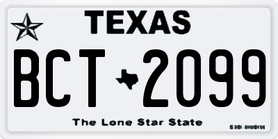 TX license plate BCT2099