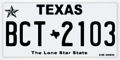 TX license plate BCT2103