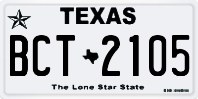 TX license plate BCT2105