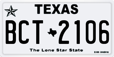 TX license plate BCT2106