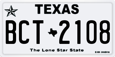 TX license plate BCT2108