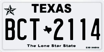 TX license plate BCT2114