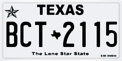 TX license plate BCT2115