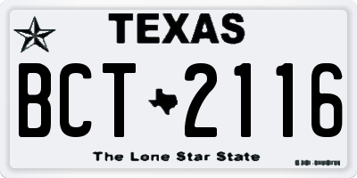 TX license plate BCT2116