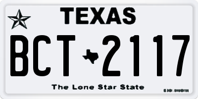 TX license plate BCT2117