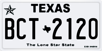 TX license plate BCT2120