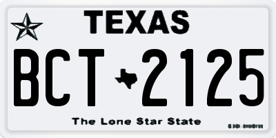 TX license plate BCT2125