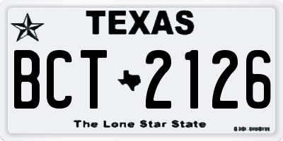 TX license plate BCT2126