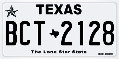 TX license plate BCT2128