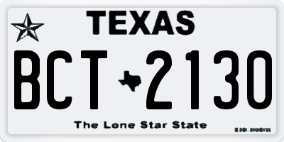 TX license plate BCT2130