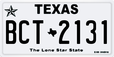 TX license plate BCT2131