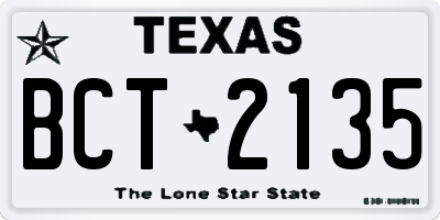 TX license plate BCT2135