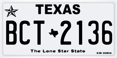 TX license plate BCT2136