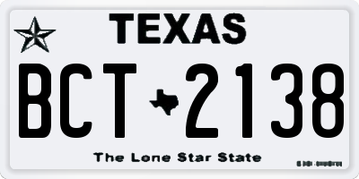 TX license plate BCT2138