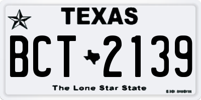 TX license plate BCT2139