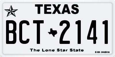 TX license plate BCT2141
