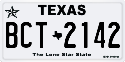 TX license plate BCT2142