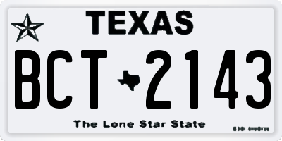 TX license plate BCT2143