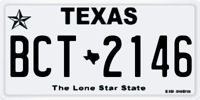 TX license plate BCT2146
