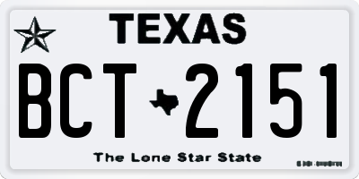 TX license plate BCT2151