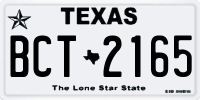 TX license plate BCT2165