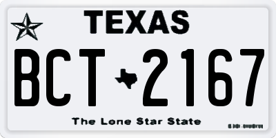 TX license plate BCT2167