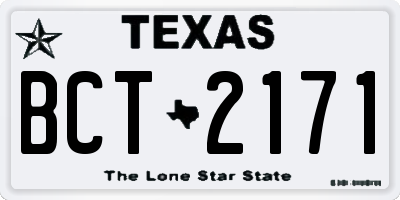 TX license plate BCT2171