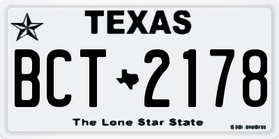 TX license plate BCT2178