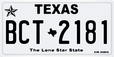 TX license plate BCT2181