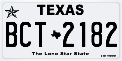 TX license plate BCT2182